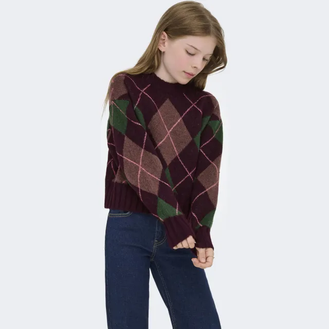Only KIDS ONLY GIRL trui donkerrood fijn gebreid