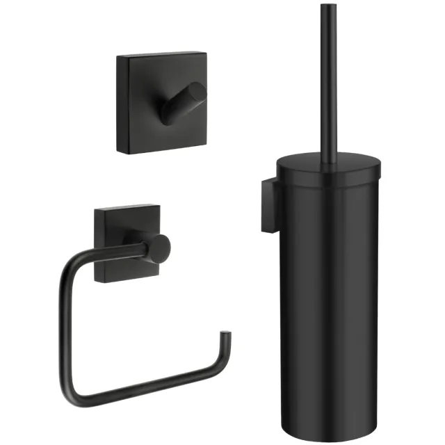 Smedbo Complete Toiletborstelset Smedbo Smart Pack House Messing Mat Zwart