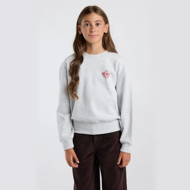 America Today sweater met studs en backprint - grijs