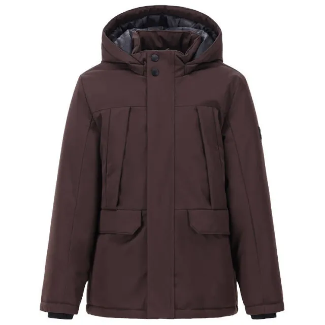 Retour Jeans gewatteerde winterparka chocoladebruin