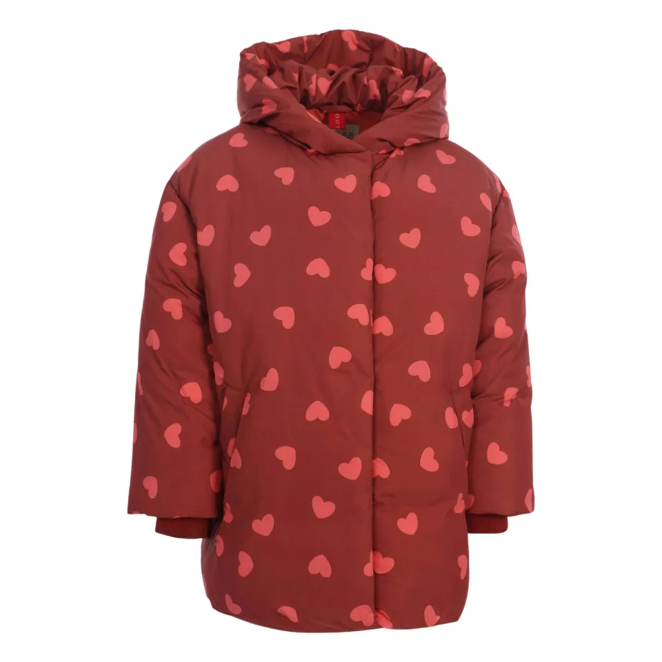LOOXS little winterjas met hartjes rood, foto 3