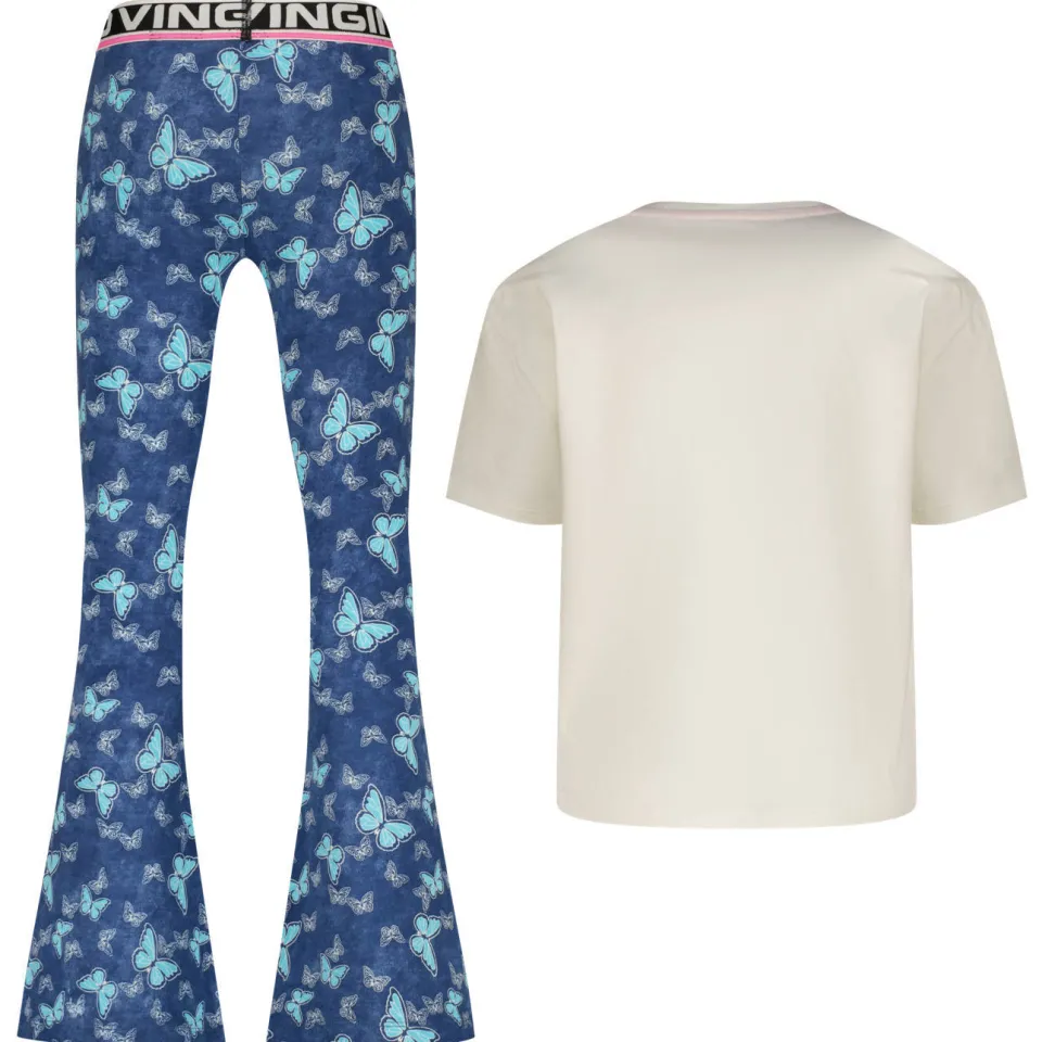 Vingino shirt en flared broek blauw wit, foto 4