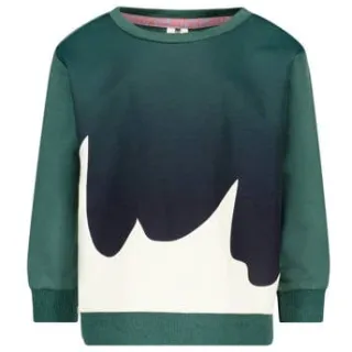 B.Nosy sweater groen Jongens Katoen Ronde hals Printopdruk Groen/donkerblauw/wit