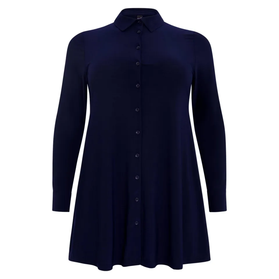 Yoek A-lijn blouse donkerblauw blauw, foto 3