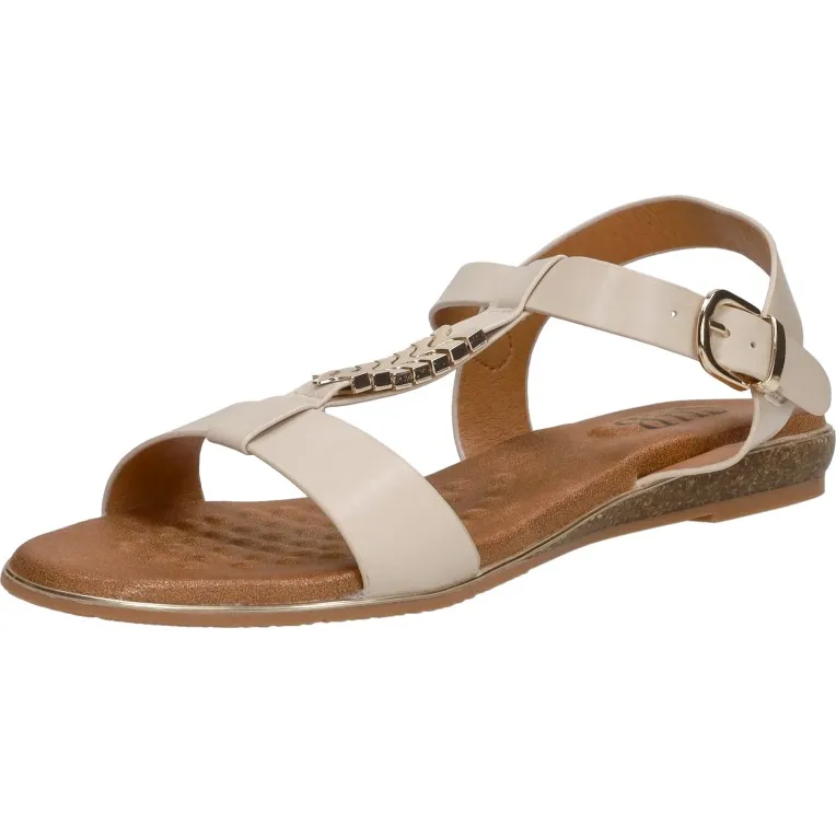 Sub55 platte sandalen beige, foto 3