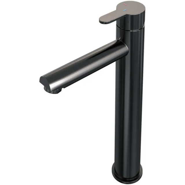 Brauer Wastafelmengkraan Brauer Gunmetal Edition Coldstart Opbouw Hoog Korte Platte Hendel Geborsteld Gunmetal PVD