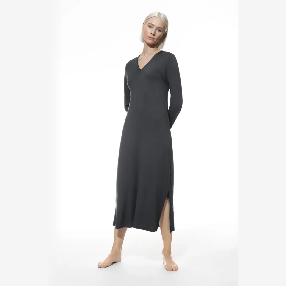 Mey Nachthemd in design met lange mouwen grijs