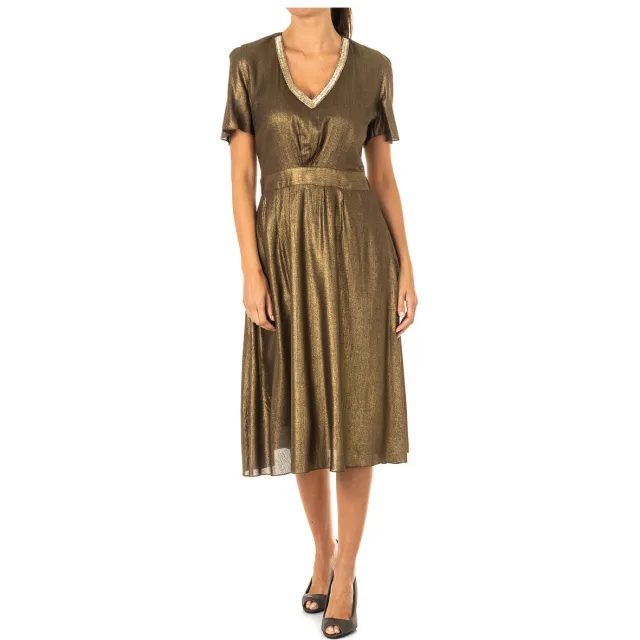 La Martina KWD007 midi-jurk bruin