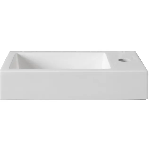 Boss & Wessing Wastafel BWS Sona Met Kraangat 40x22,5 cm Glanzend Wit