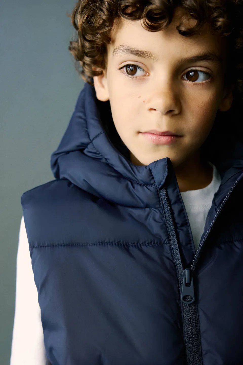 Mango bodywarmer marineblauw, foto 4