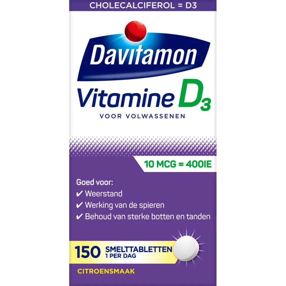 Davitamon Vitamine D 400IE smelttabletten citroen, foto 2
