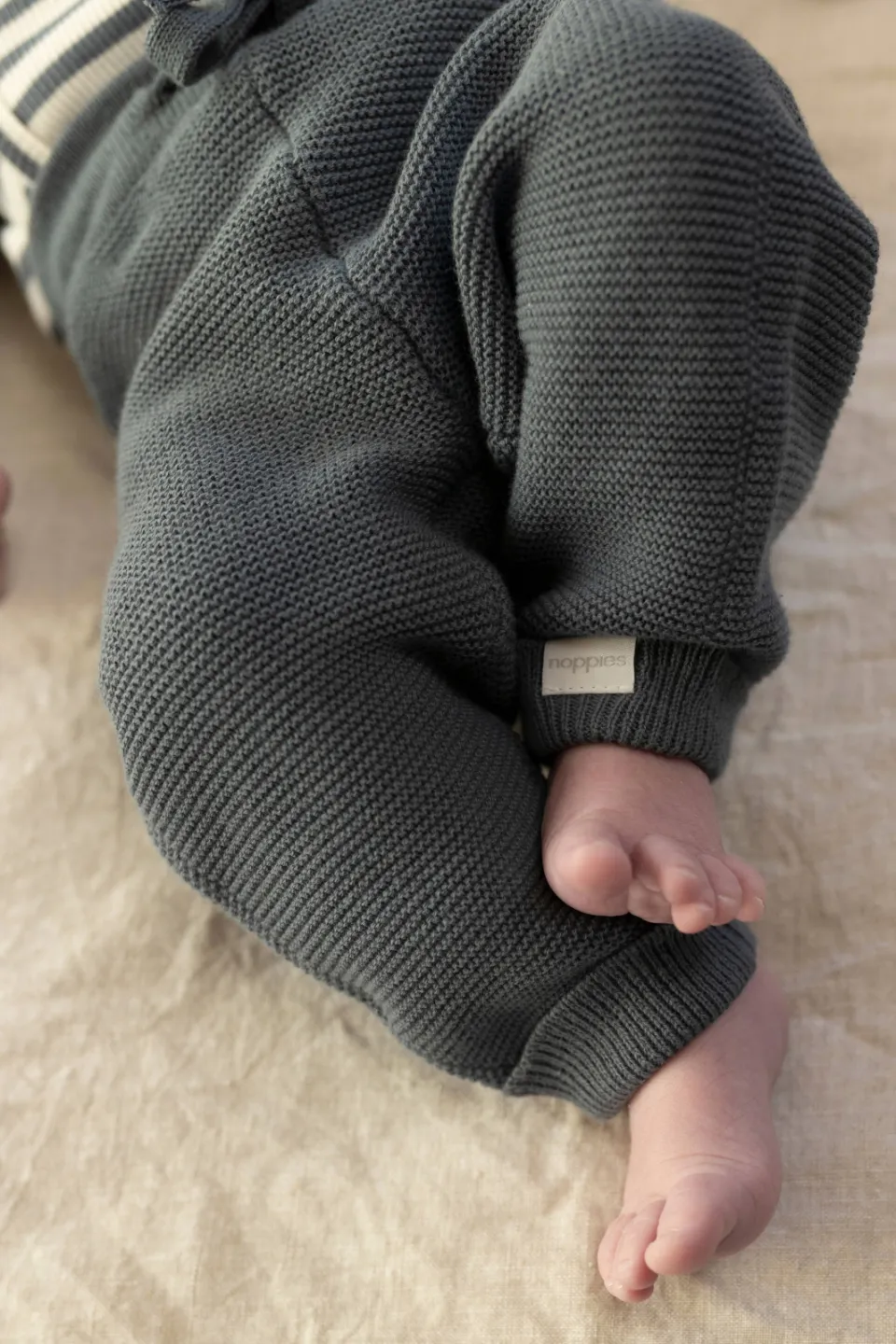 Noppies baby gebreide babybroek blauw
