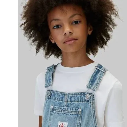 Calvin Klein denim tuinbroek medium blue, foto 7