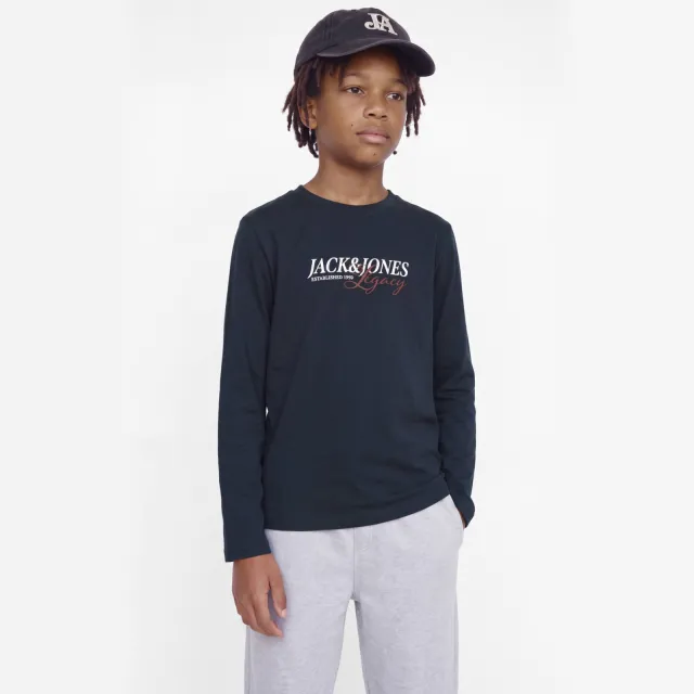 Jack & Jones JUNIOR longsleeve met logo - donkerblauw