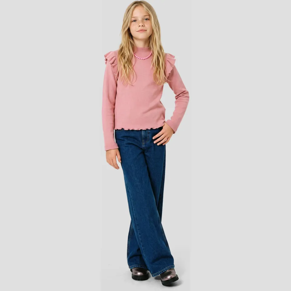 Me & My Monkey longsleeve met ruches roze, foto 3