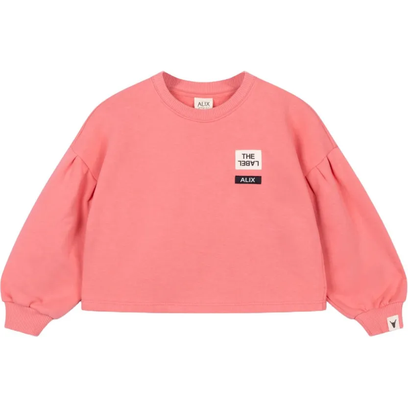 Alix The Label Alix Mini oversized sweater met logo - koraalrood, foto 2
