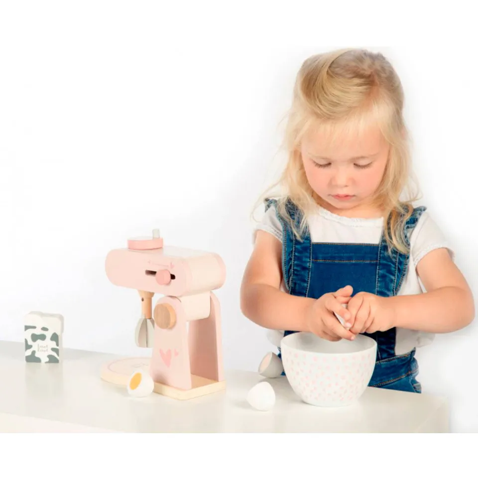 Label Label Wood houten foodprocessor met accessoires roze, foto 3