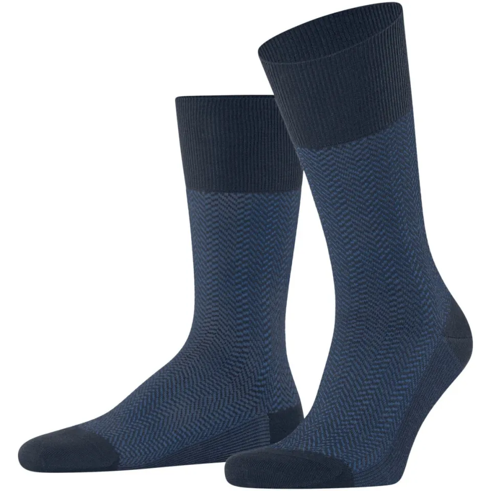 Falke Airport Herringbone sokken blauw