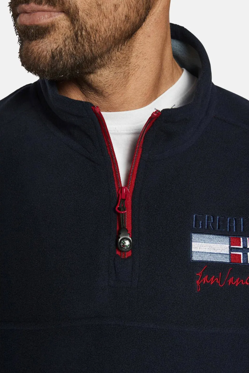 Jan Vanderstorm +FIT Collectie sweater SIETSE Plus donkerblauw, foto 5