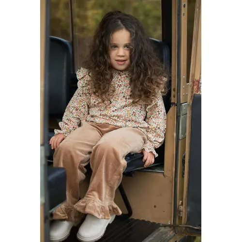Little Dutch corduroy broek met ruches beige, foto 3