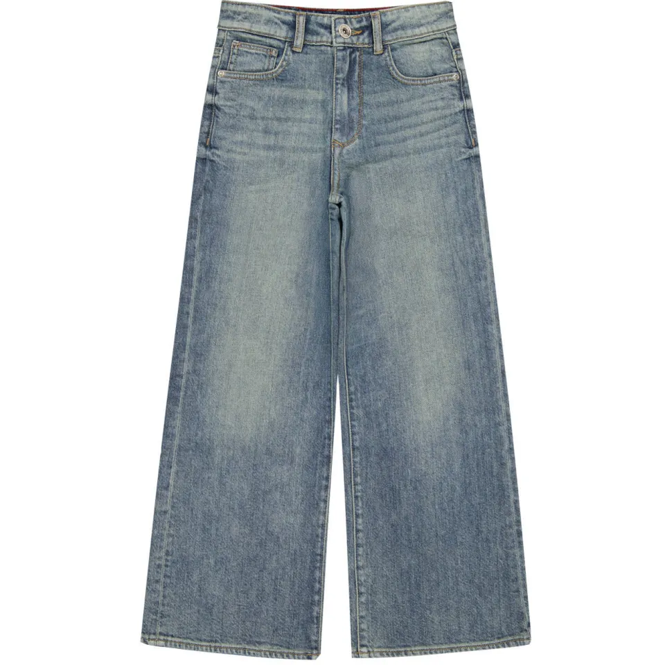 Vingino wide leg jeans medium blue denim, foto 2
