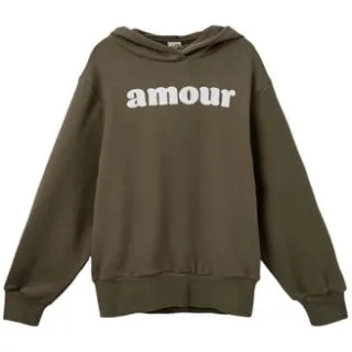 Sofie Schnoor hoodie groen Sweater Meisjes Stretchkatoen Capuchon Tekst