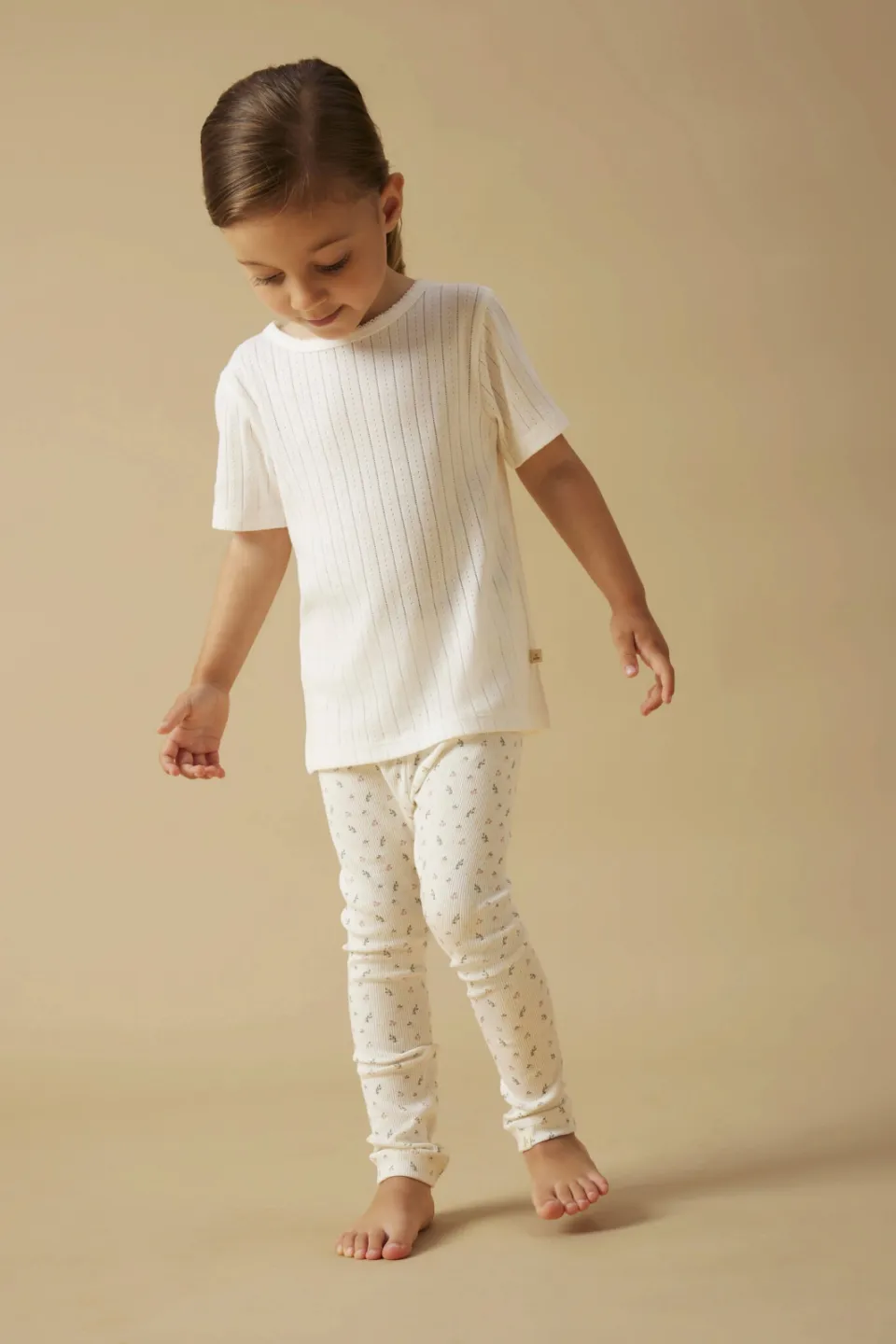 Lil' Atelier Mini slim gebloemde legging wit, foto 3