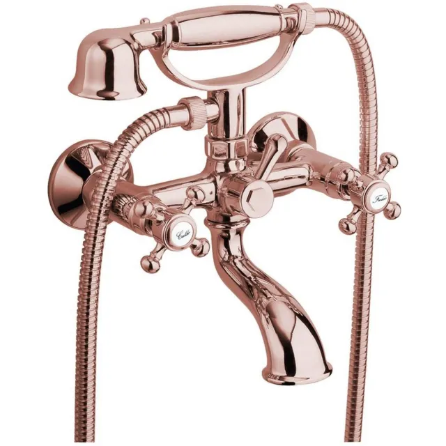 Sapho Badmengkraan Sapho Antea met Handdouche 2-knop 11 cm Rose Goud rose gold