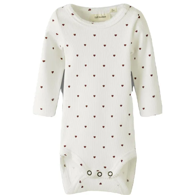Lil' Atelier Nbfgago LS Slim Body Lil Noos romper offwhite/rood