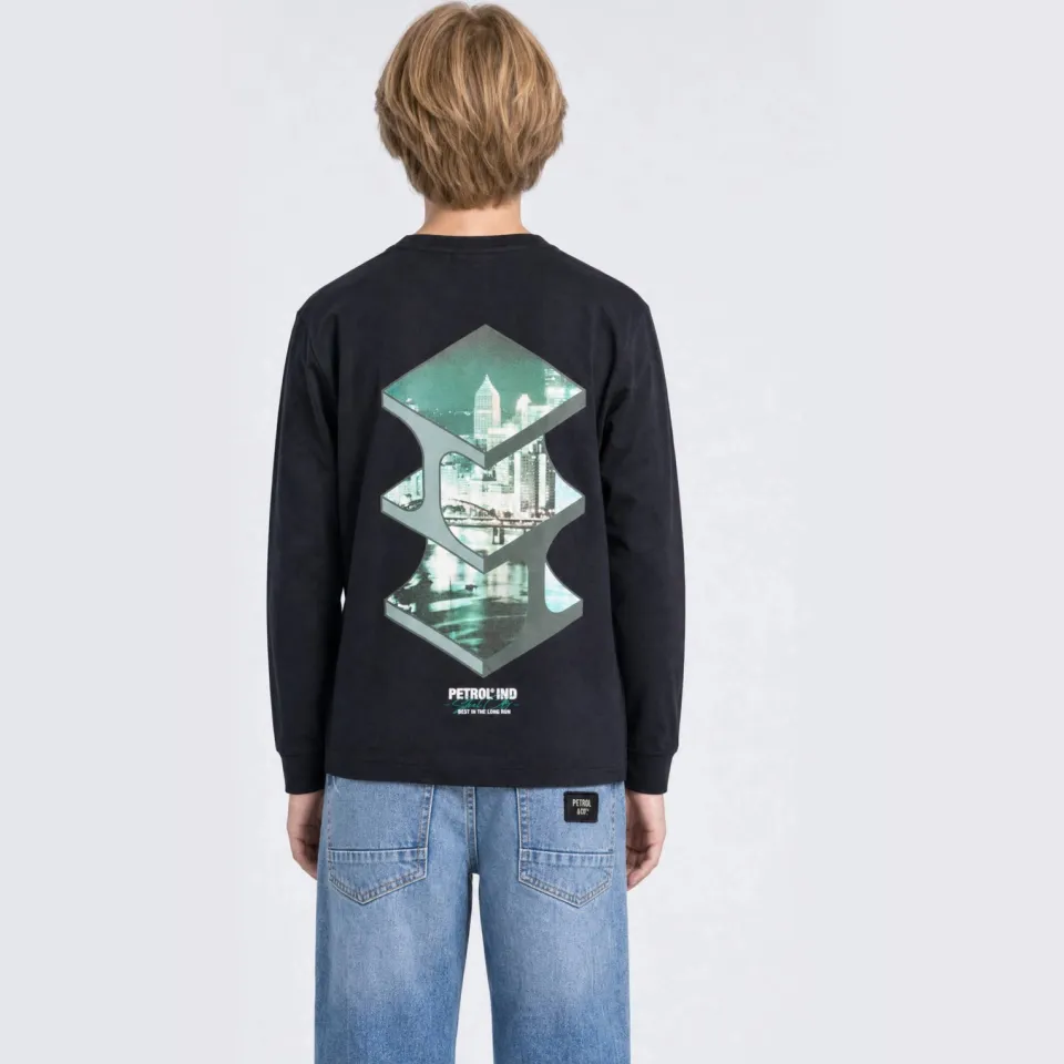 Petrol Industries longsleeve met backprint zwart, foto 3