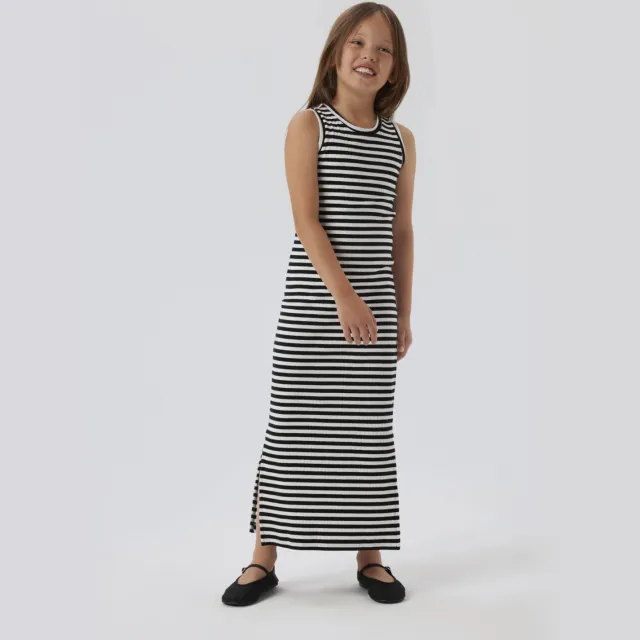 NAME IT Nkfsuraja maxi jurk Bright White-W. Black Stripes