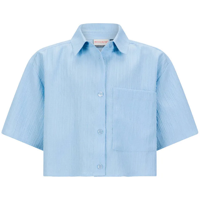 Retour Jeans blouse lichtblauw, foto 3