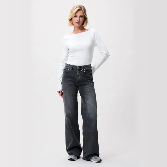 Catwalk Junkie high waist wide leg jeans grey denim