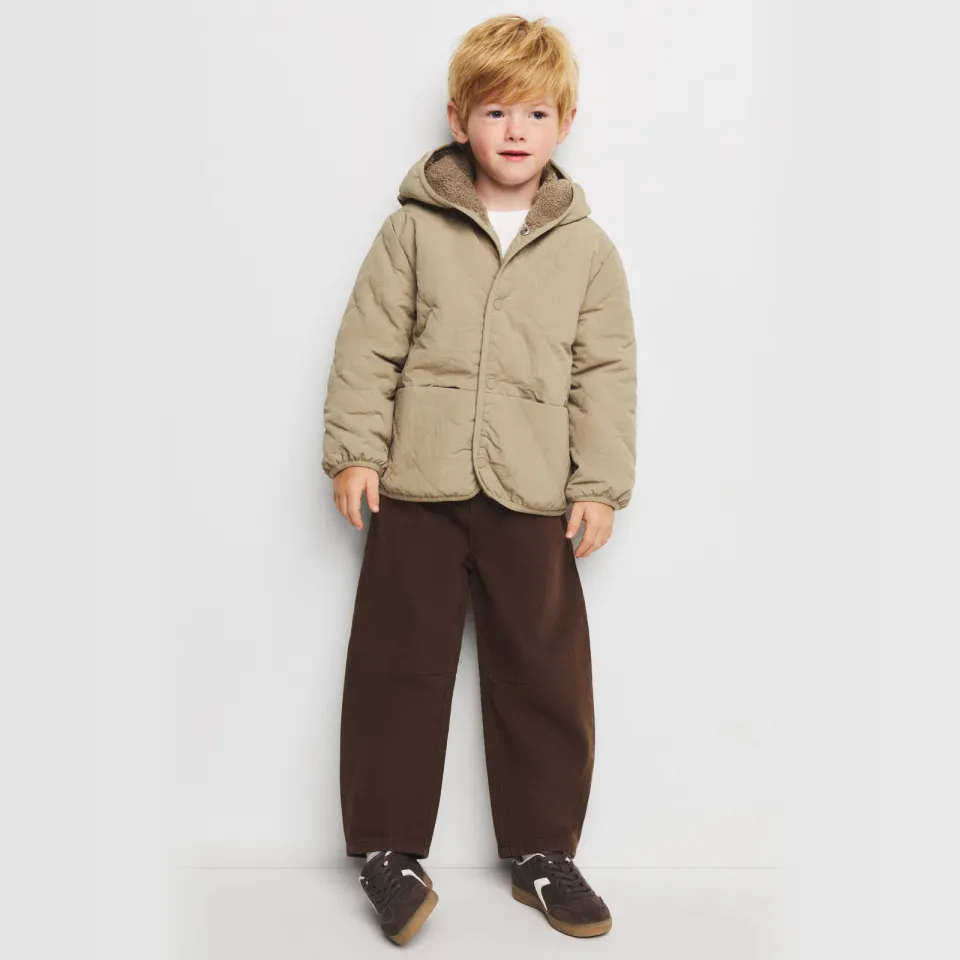 Mango gewatteerde winterjas beige met capuchon, foto 4