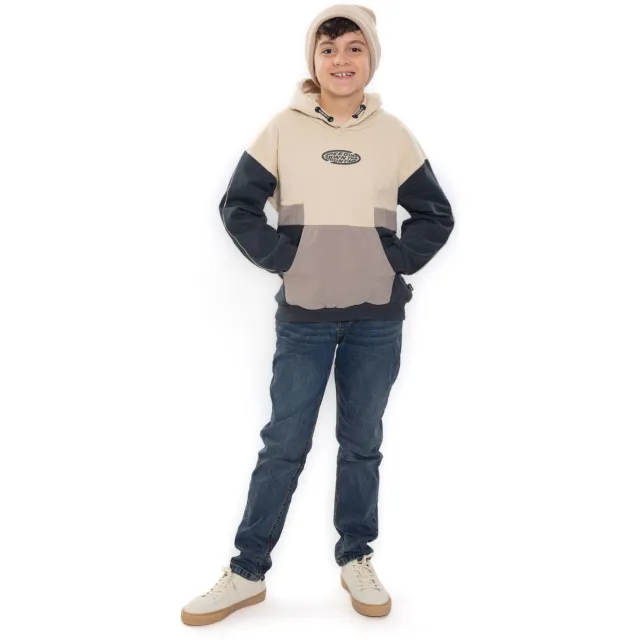 No Way Monday oversized hoodie - beige/zwart