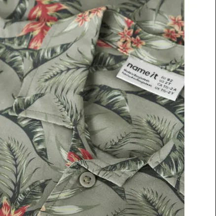 NAME IT MINI overhemd groen Jongens Viscose Button down Blad, foto 3