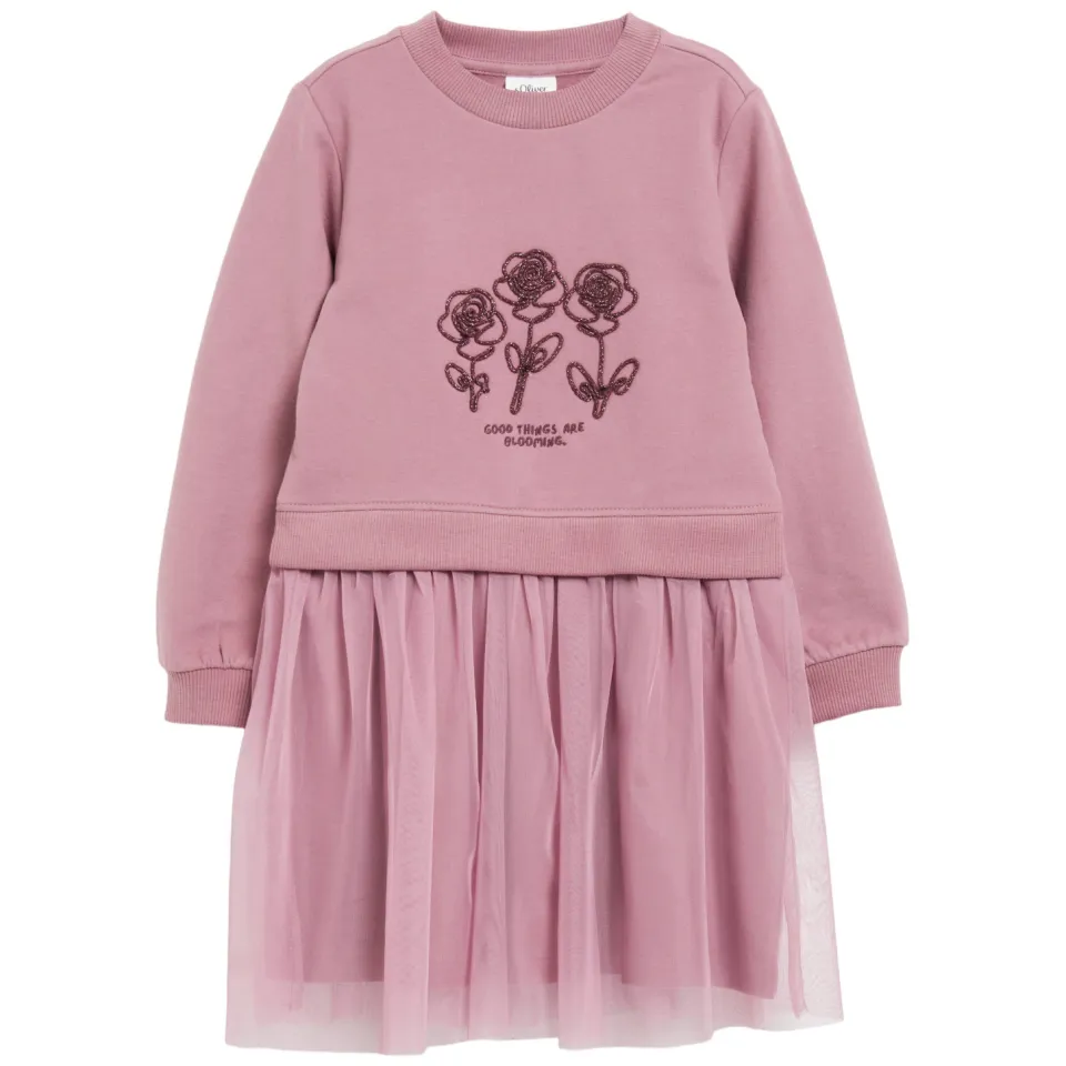 s.Oliver midi sweatjurk met glitters roze, foto 2