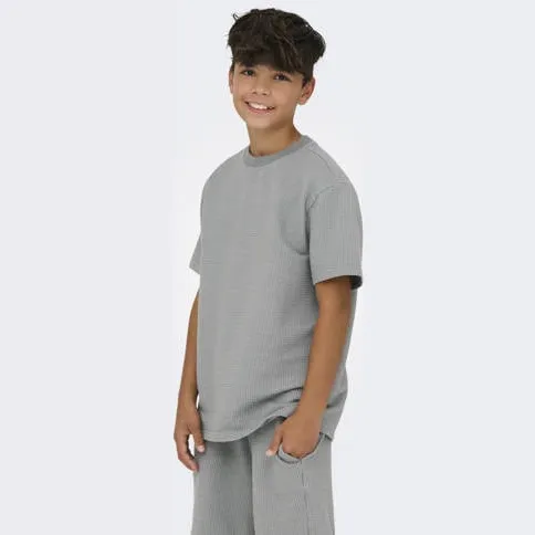 Only & Sons T-shirt grijs met textuur, foto 3