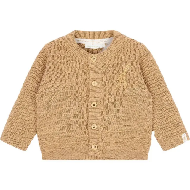 Little Dutch katoenen gebreid vest - bruin