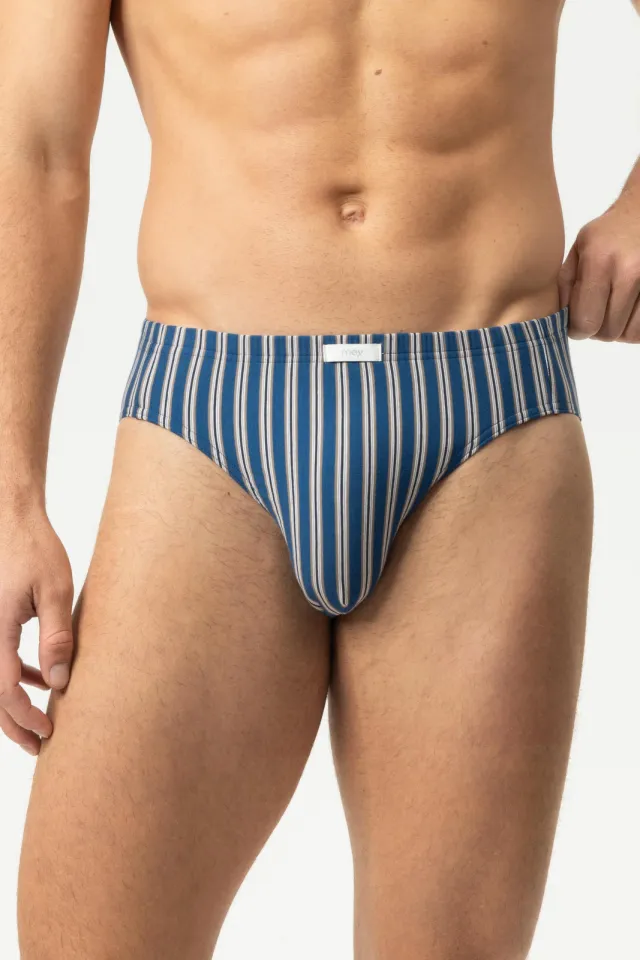 Mey Stream Stripes slip blauw