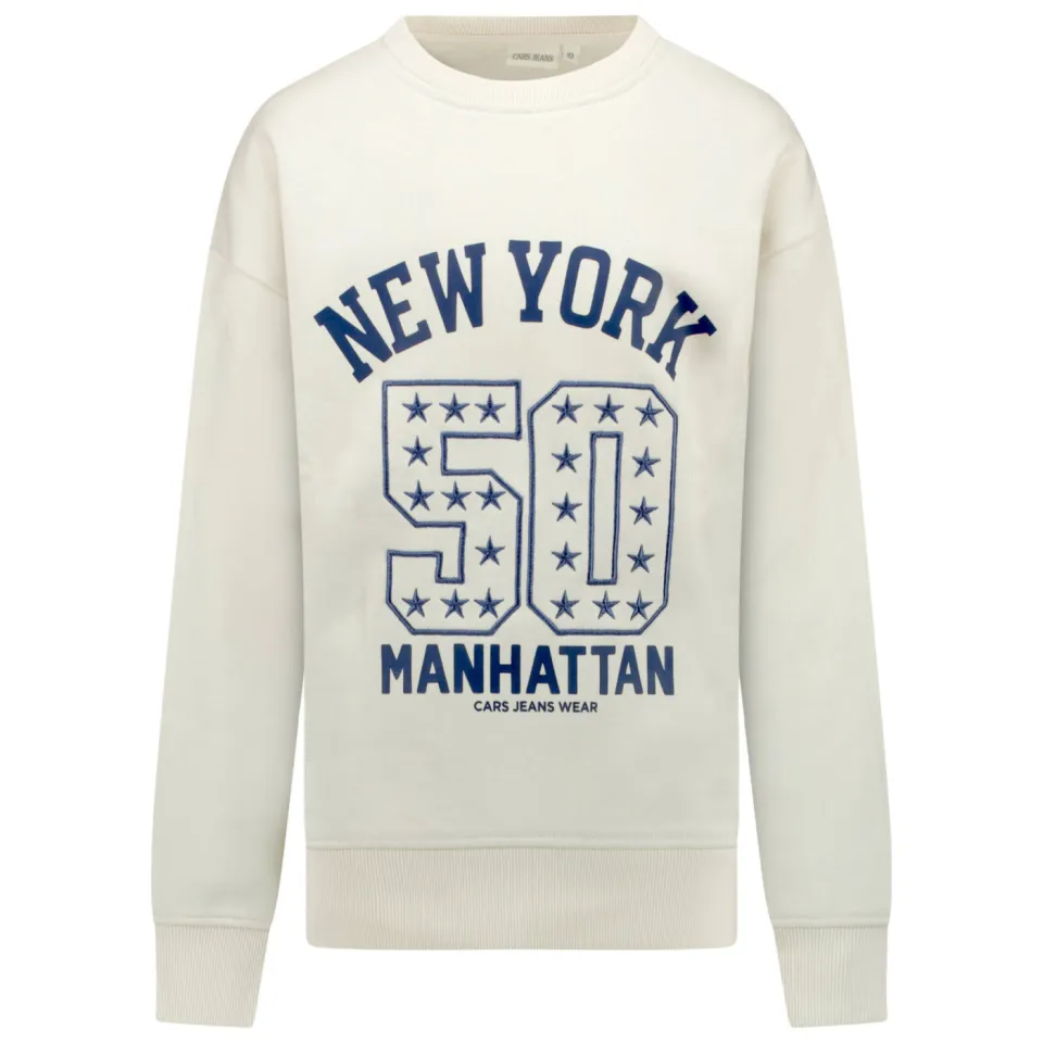 Cars sweater met print - ecru/donkerblauw, foto 3