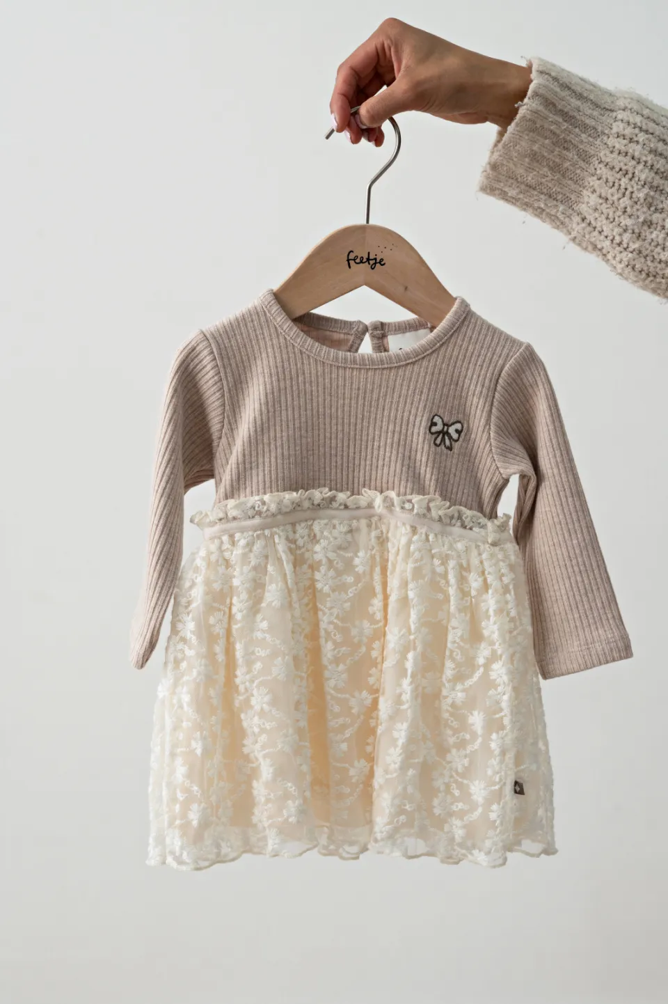 Feetje Dress to Impress jurk taupe/ecru, foto 6