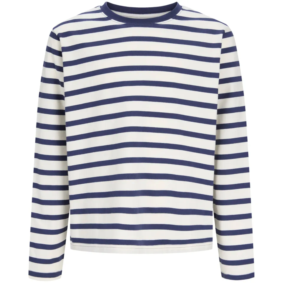 Jack & Jones oversized gestreepte longsleeve blauw, foto 2