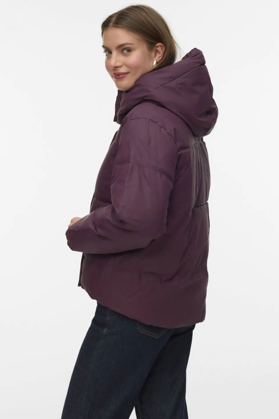 Vero Moda VMGRETAKYLIE gewatteerde jas donkerpaars, foto 4