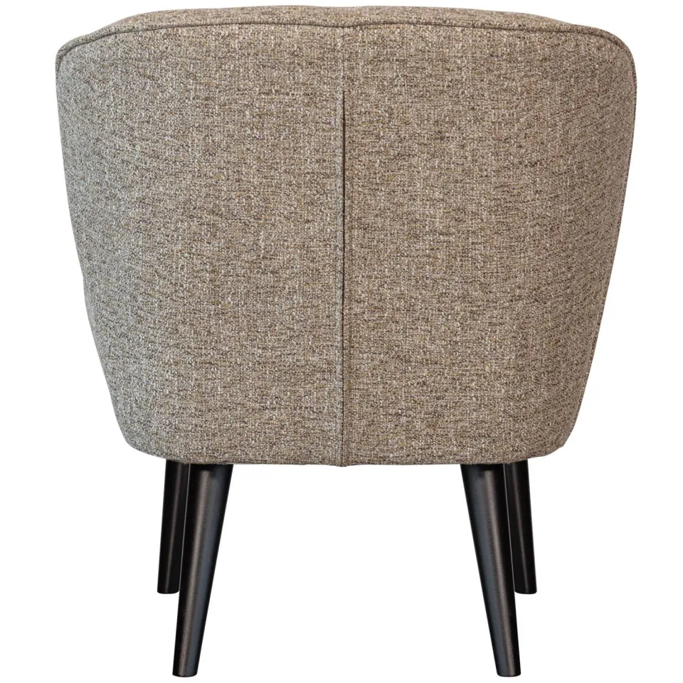 WOOOD Sara Fauteuil - Velvet - Donkerbruin - 71x59x70, foto 2