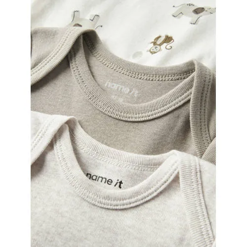 NAME IT BABY romper - groen/wit/grijs (set van 3), foto 6
