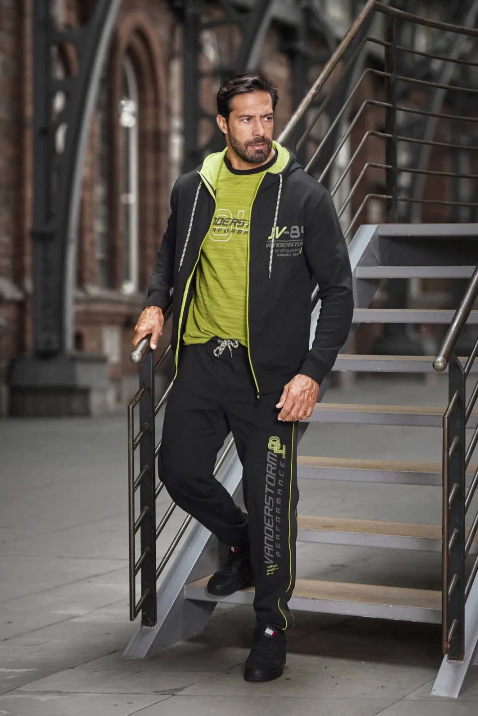 Jan Vanderstorm ROLFSTAD regular joggingbroek Plus Zwart