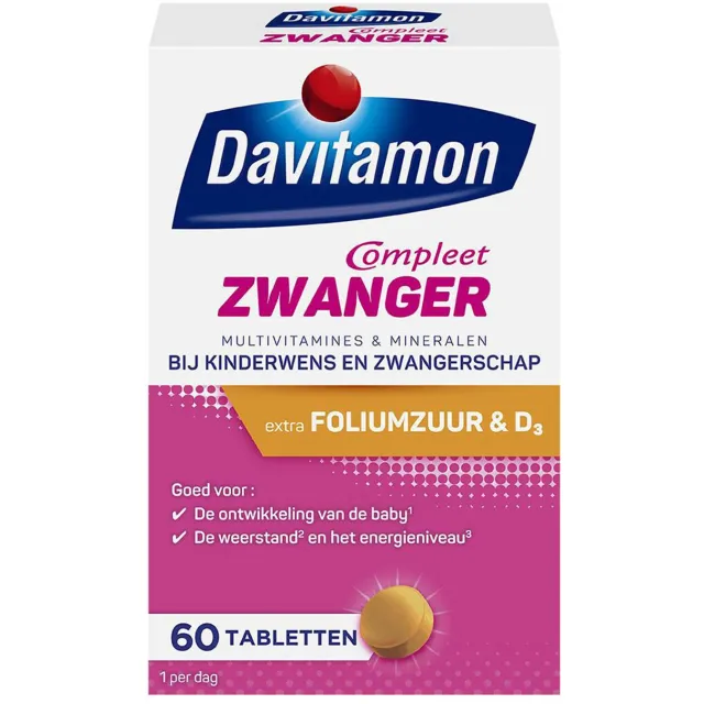 Davitamon Compleet Zwanger tabletten - bij kinderwens & zwangerschap - 60 stuks