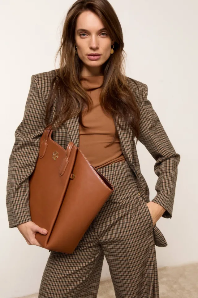 Josh-V JOSH V geruite regular blazer - bruin