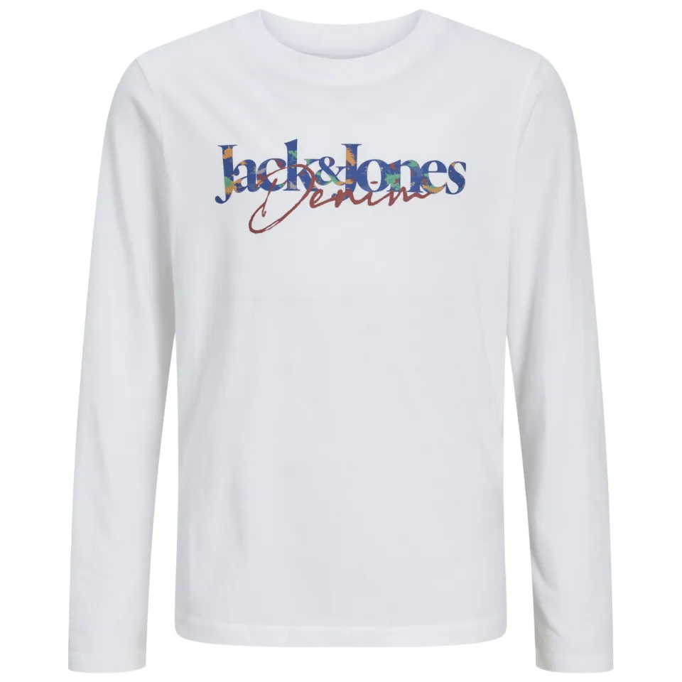Jack & Jones JJTOM longsleeve met logo wit, foto 2